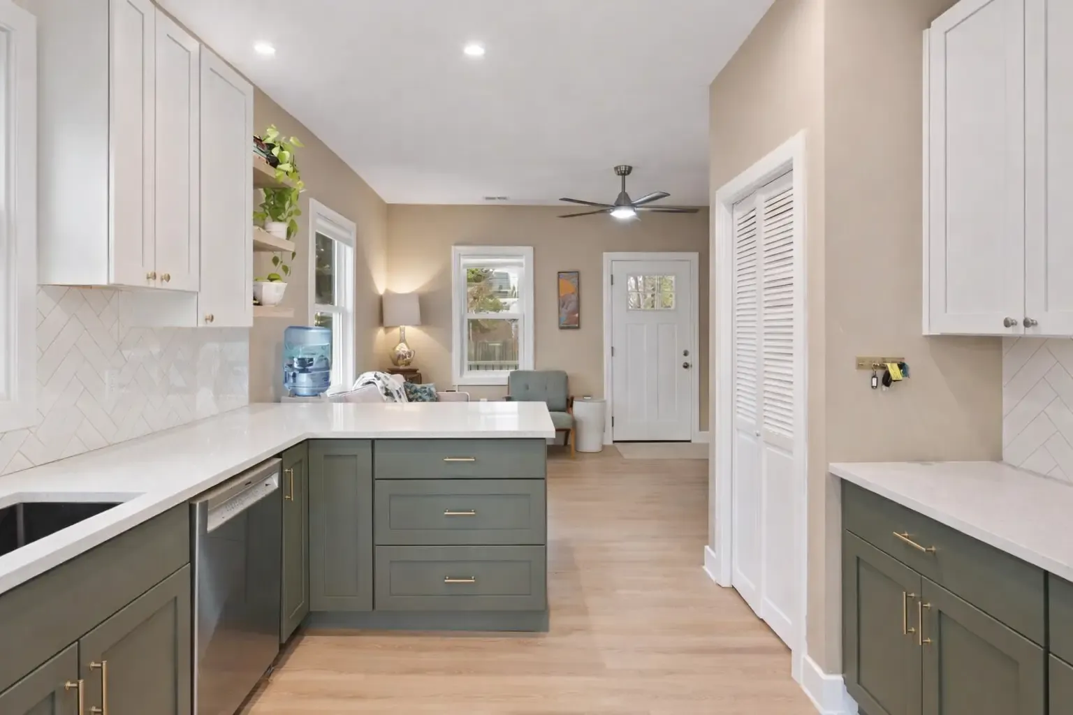 Complete home remodel with open kitchen and living area