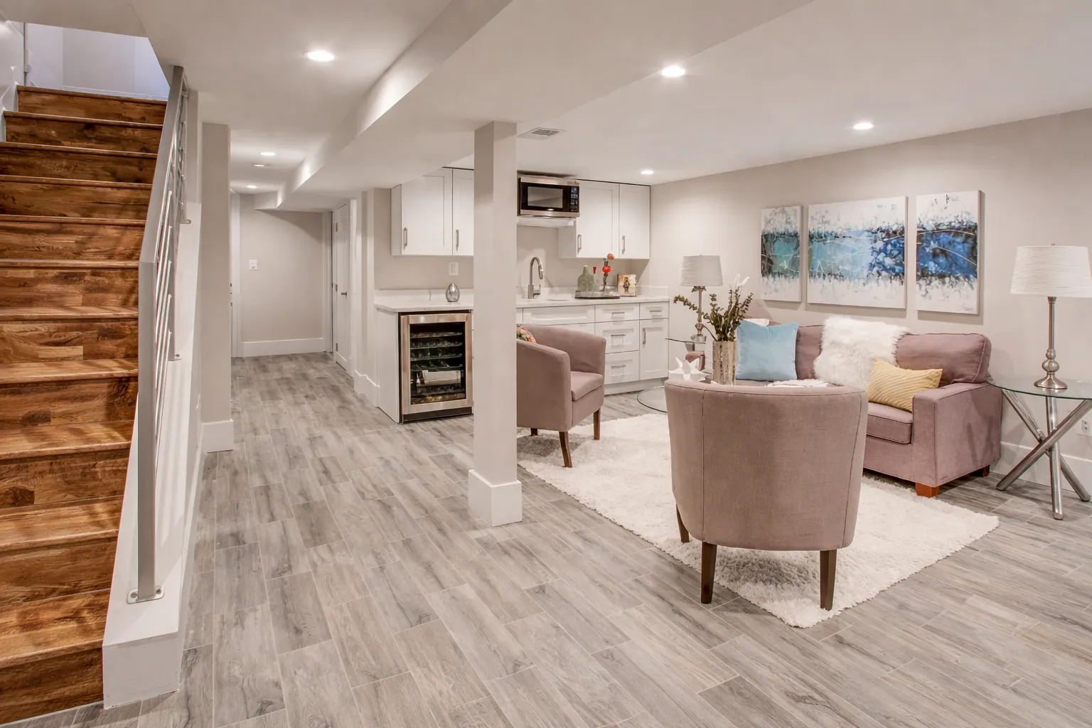 Finished lower-level living space