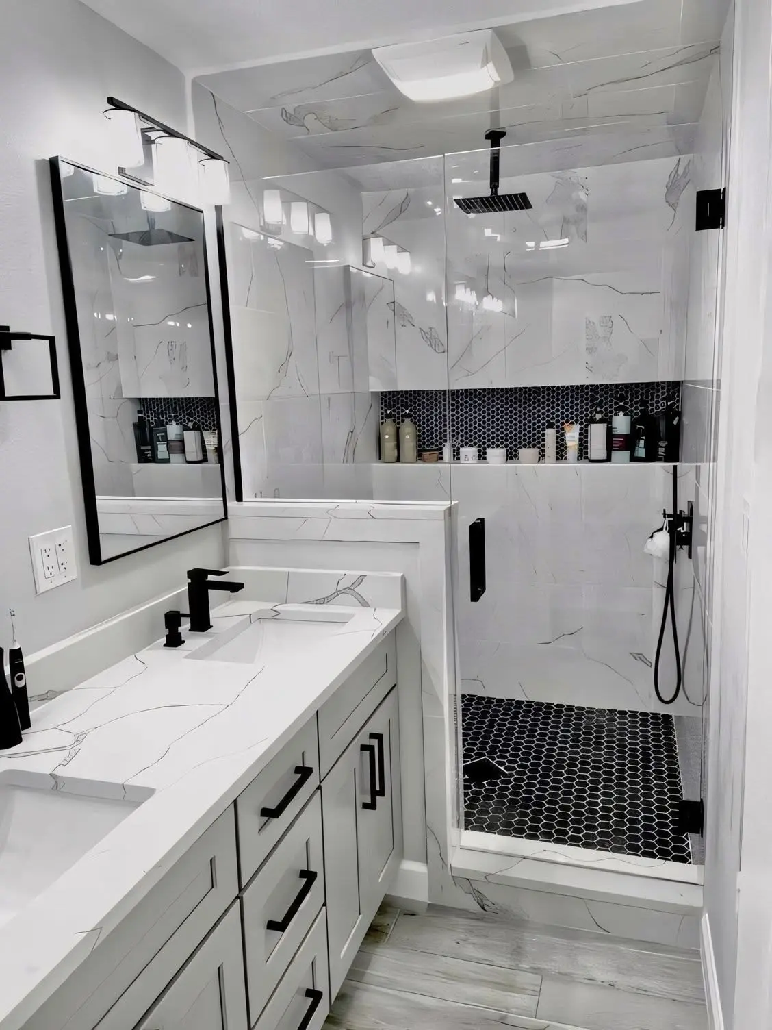 Contemporary bathroom renovation in Charlotte NC