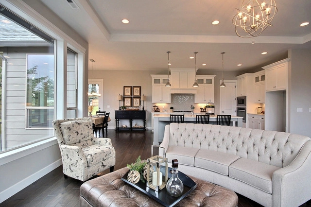 Open-concept living room remodel with natural light