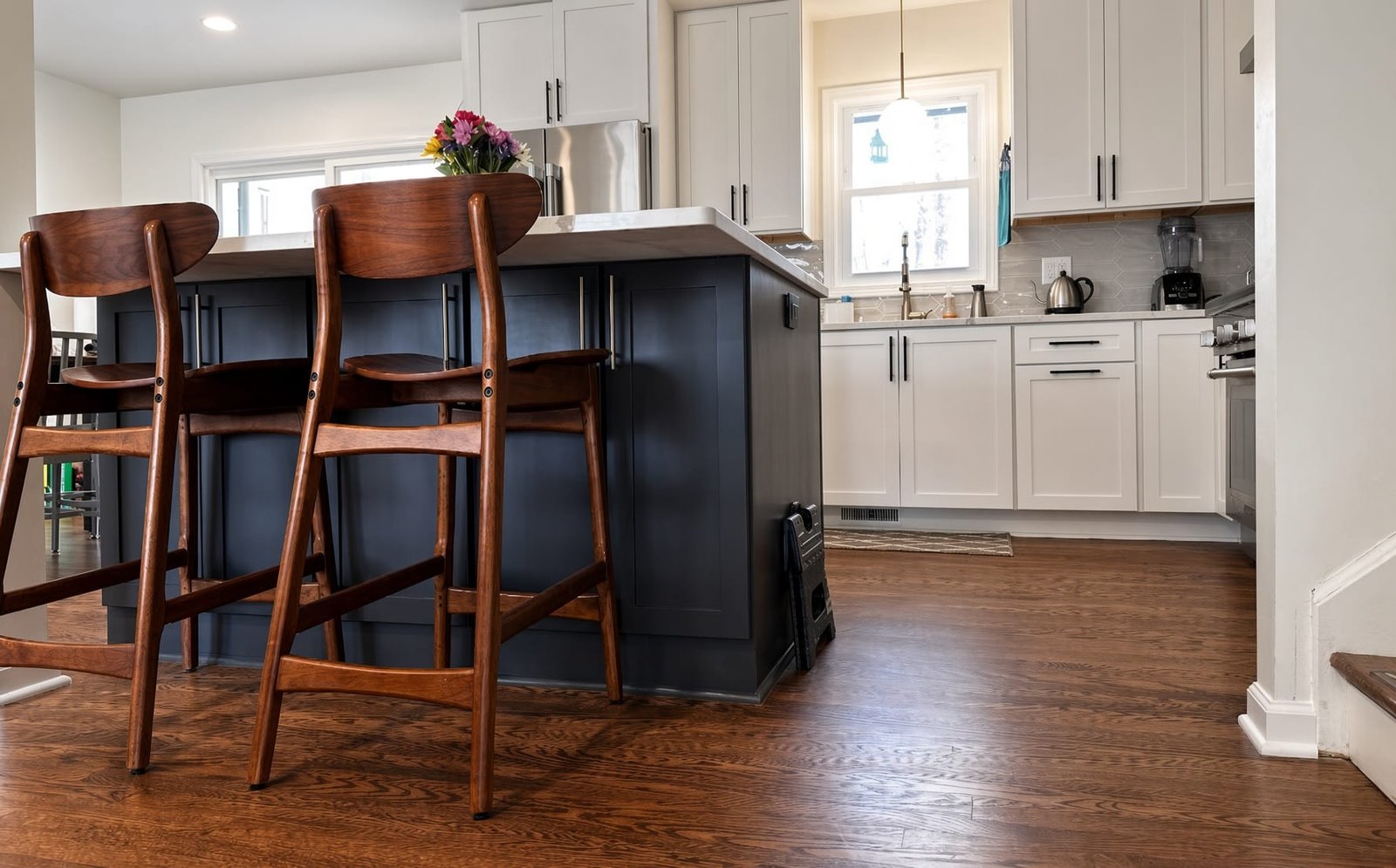 Kitchen remodel Huntersville NC navy island